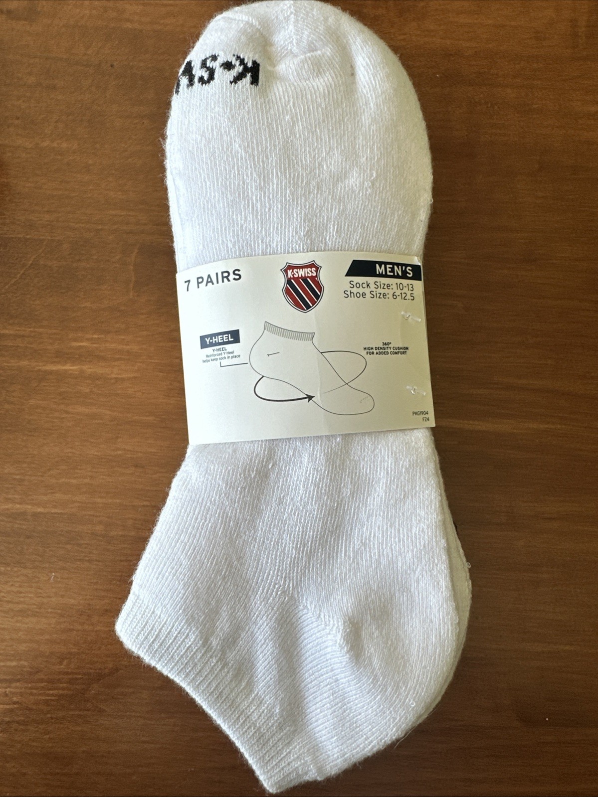 K•Swiss Men’s 7 Pack Of Black And White Sz 10-13 Sock Sz 6-12.5 Shoe