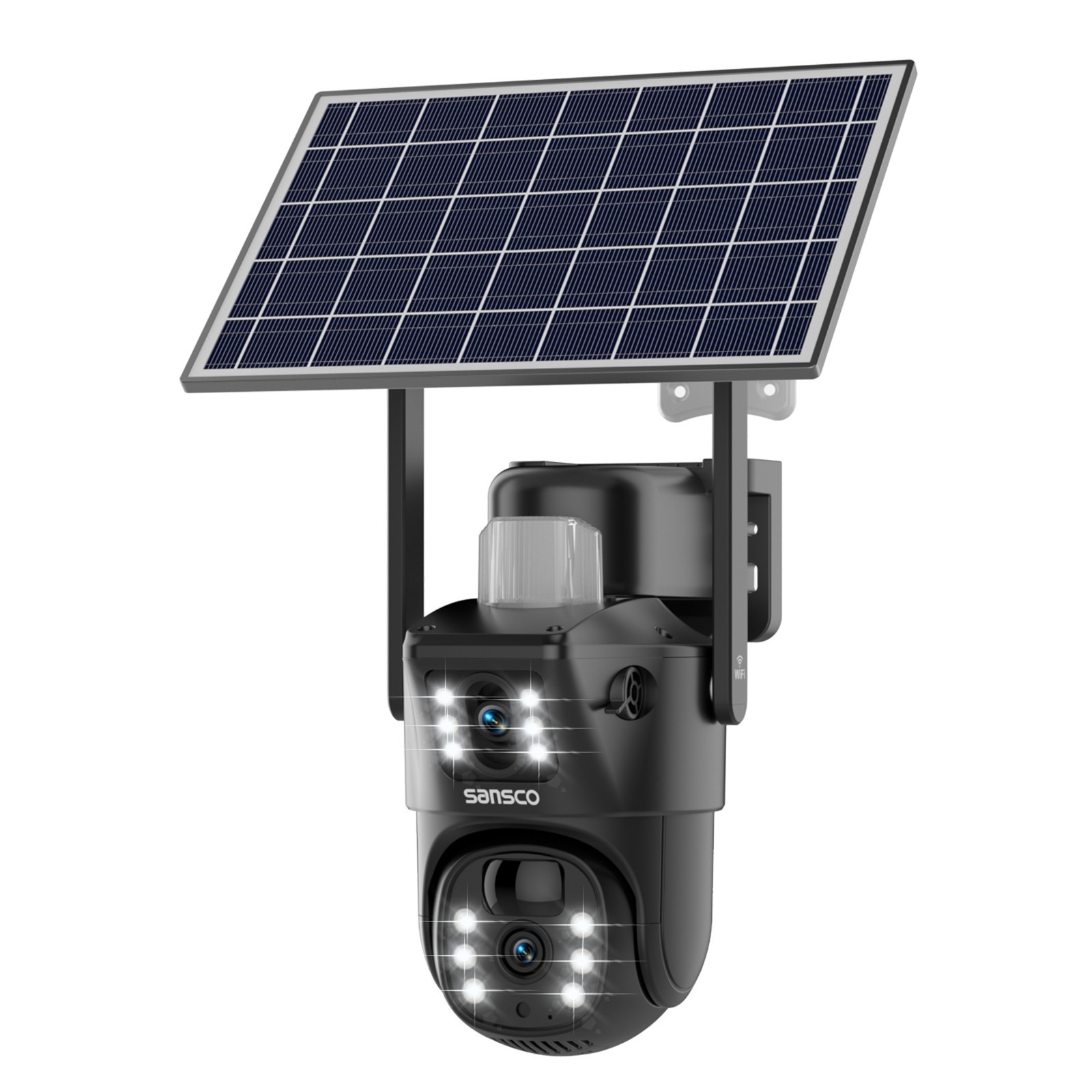 4pcs WIFI Home Security Camera System Solar Panel 4MP PTZ Wireless Outdoor Audio