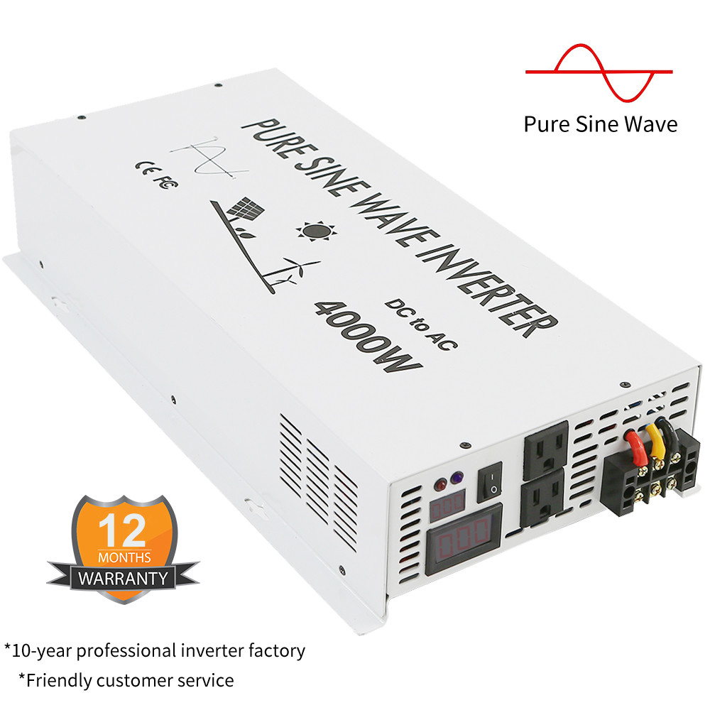 Pure Sine Wave Inverter 12V to 120V Power 4000W 8000W Peak Solar Off Grid System