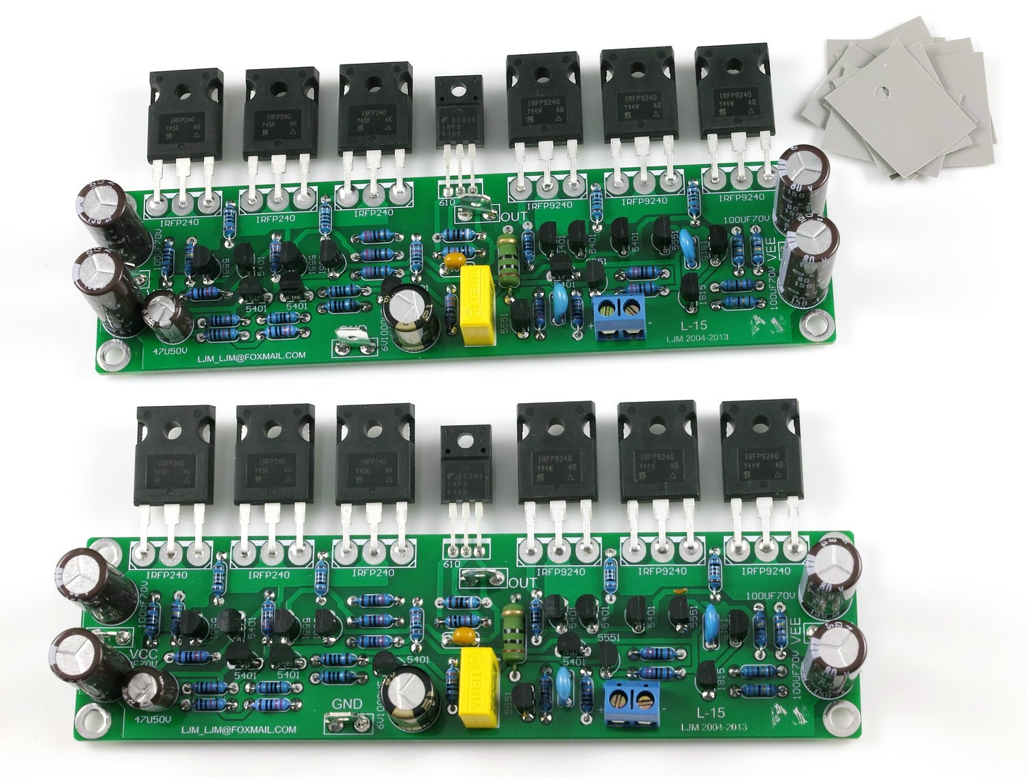 2pcs Assembled L15 MOSFET Stereo Power Amplifier Board AMP ( IRFP240 IRFP9240)
