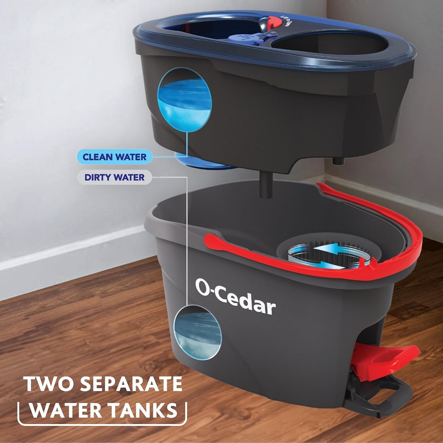 Spin Mop Bucket System Water Powered Cleaning Mop Set