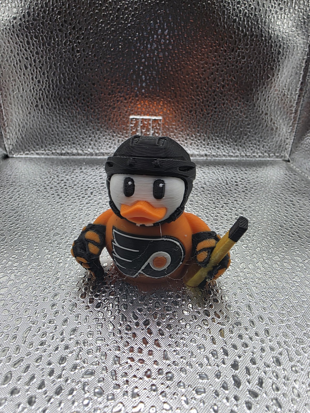Philadelphia Hockey Colors 3D Printed Duck 2in Orange Black Collectible