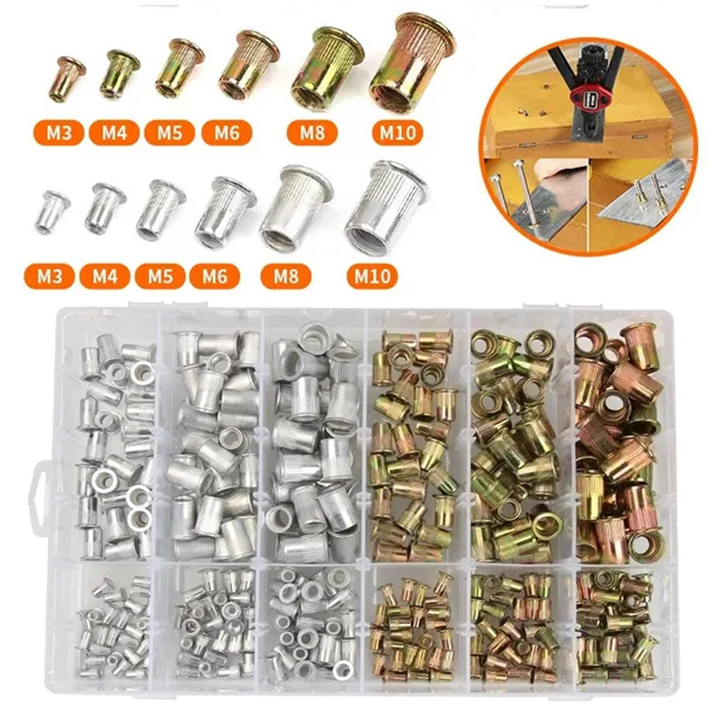 Flat Head Threaded Rivetnut Insert Nutsert Rivet Nut Assortment M3-4-5-6-8-10