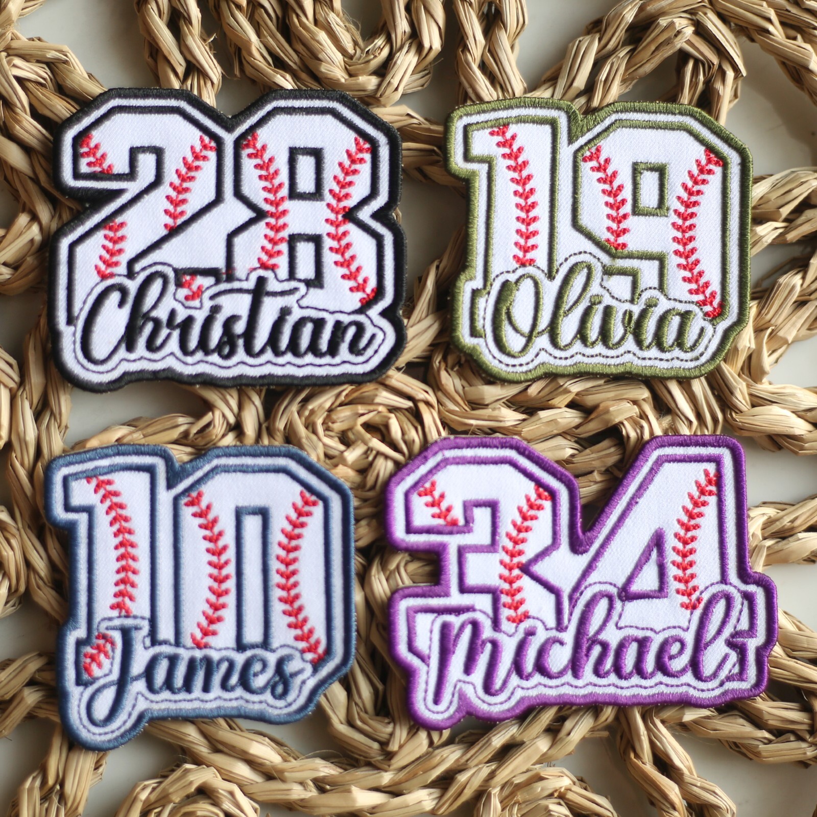 Personalized Baseball Name Patches - Custom Baseball Number Patch Iron on