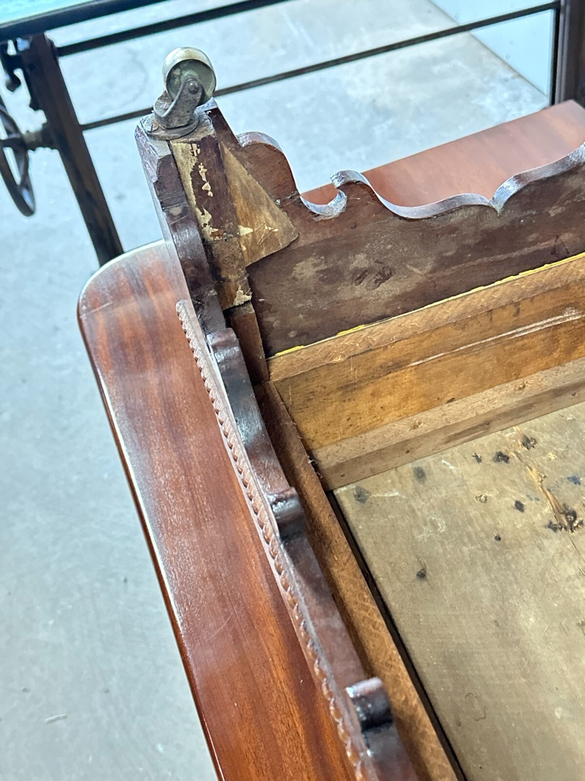 antique classical empire mahogany foot stool needlepoint 1840 bench