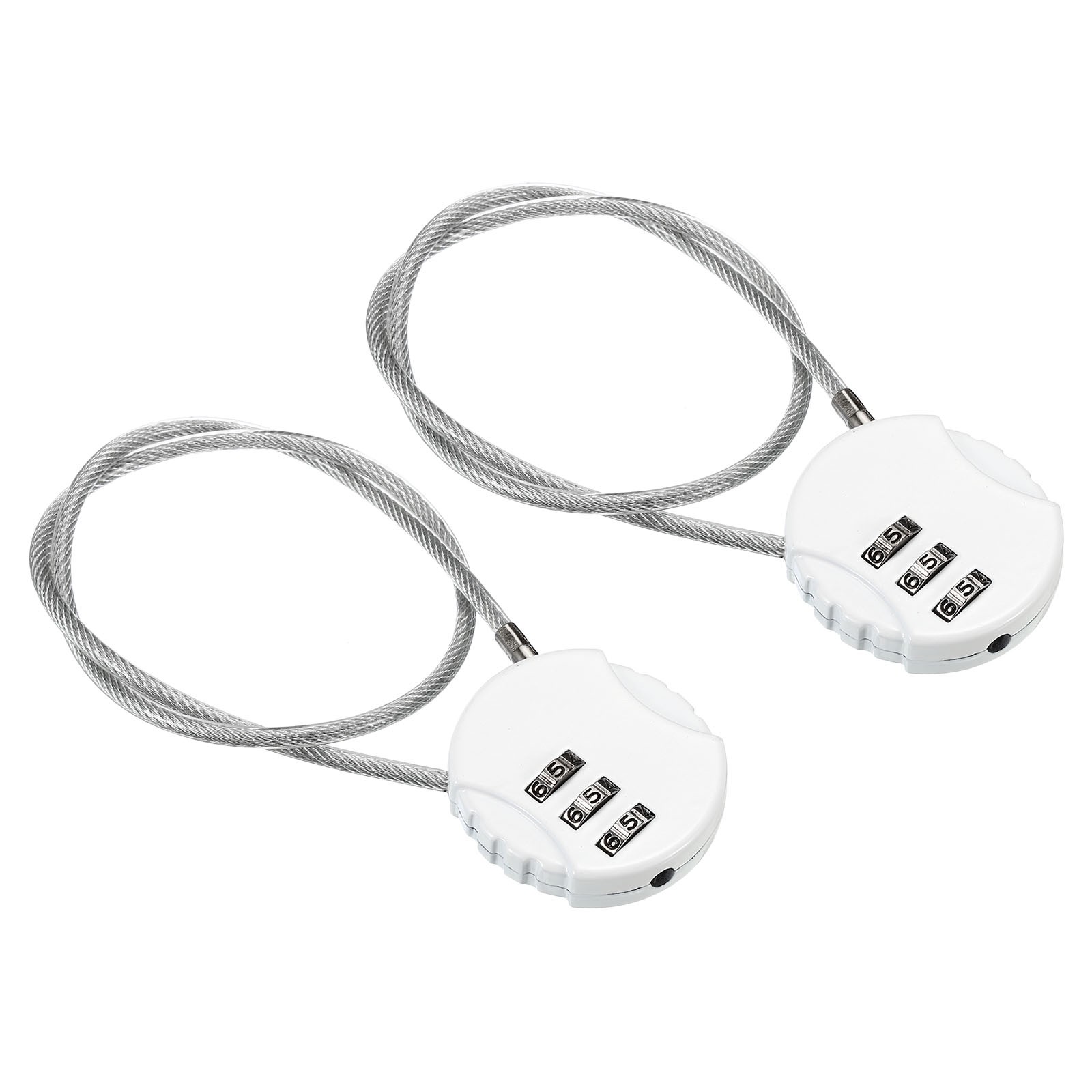 Small Combination Block 14.9", 2pcs 3 Digit Luggage Lock, White