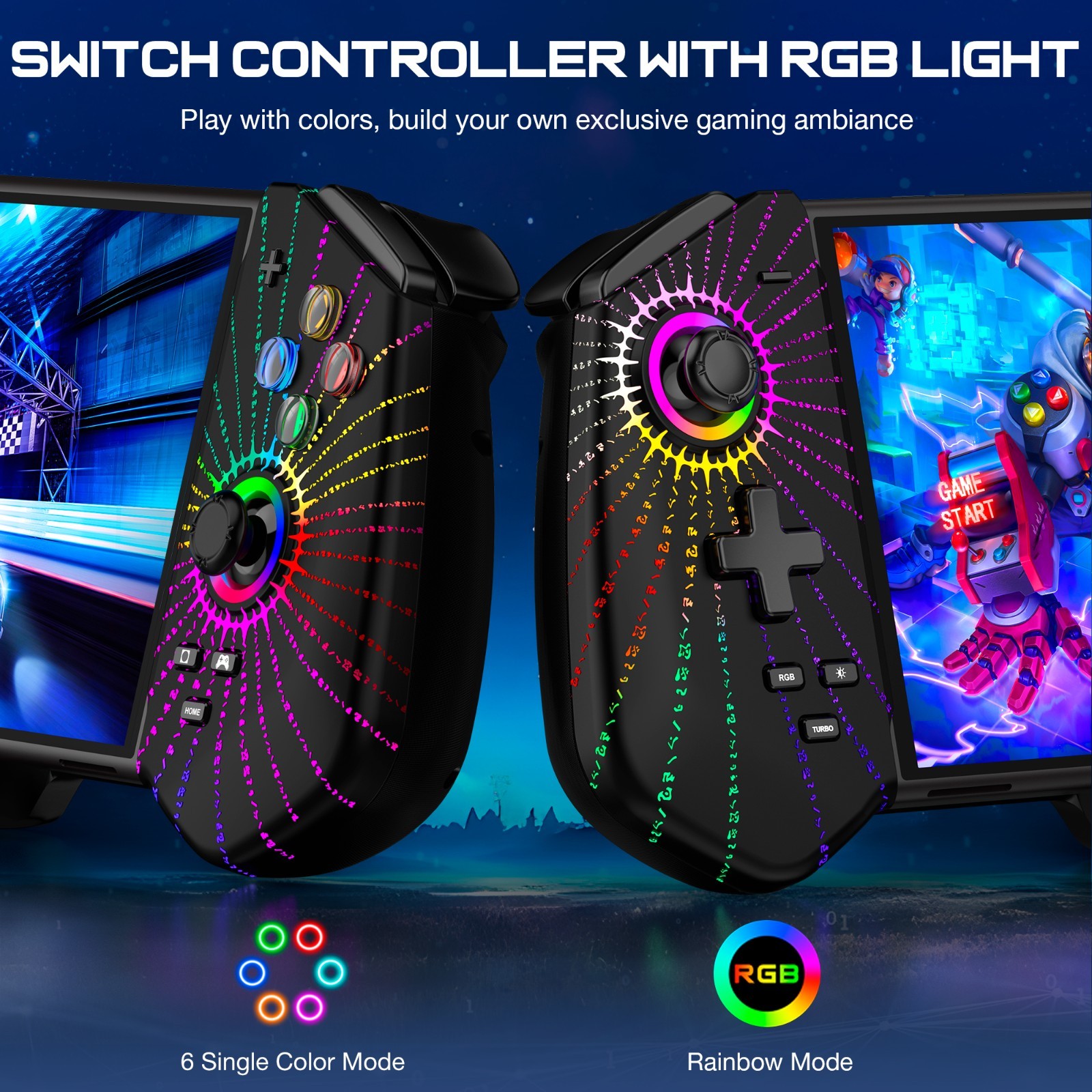 Switch Pro Controller for Switch/OLED, Handheld Grip with Hall Effect Joystick