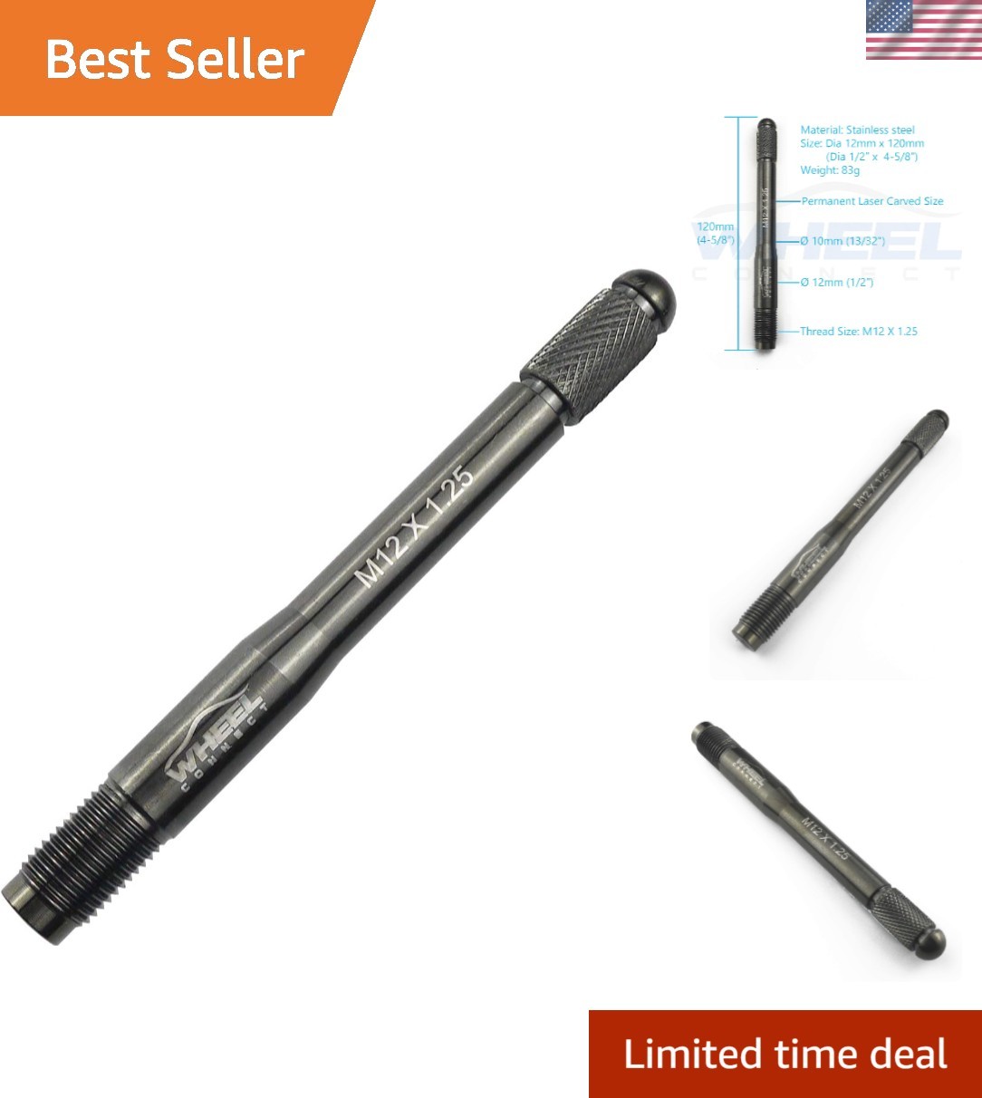 Efficient Stainless Steel Wheel Alignment Pin for Safe Tire Changes - M12X1.25
