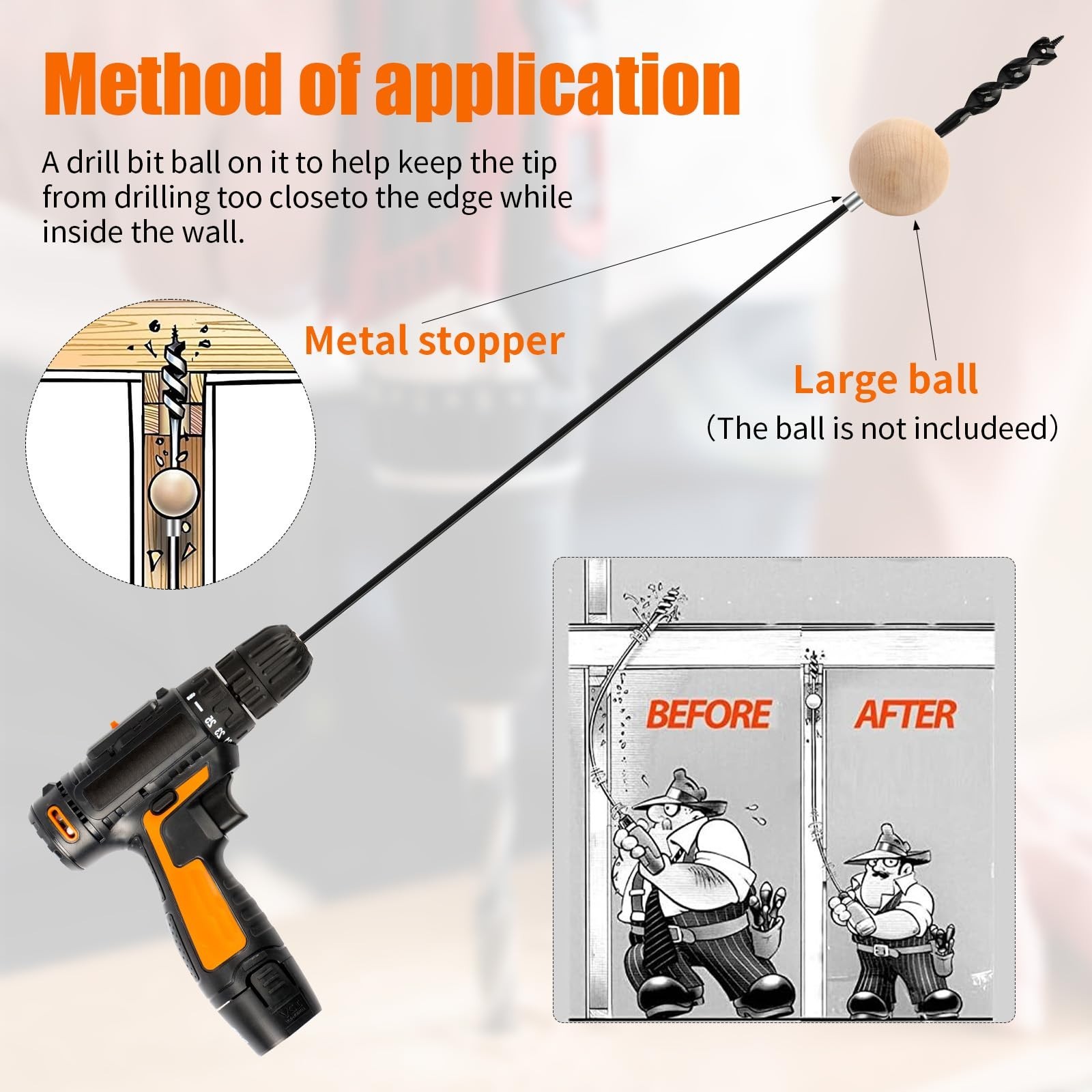 Flexible Drill Bit for Wire Pulling-3/4 Inch x 54 Inch, Extended Installer Dr...