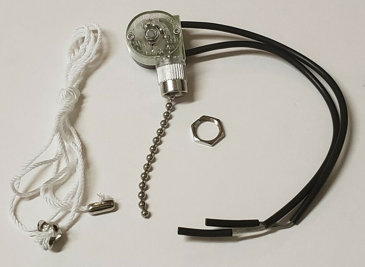NICKEL PULL CHAIN CANOPY SWITCH SINGLE CIRCUIT NEW 30044J