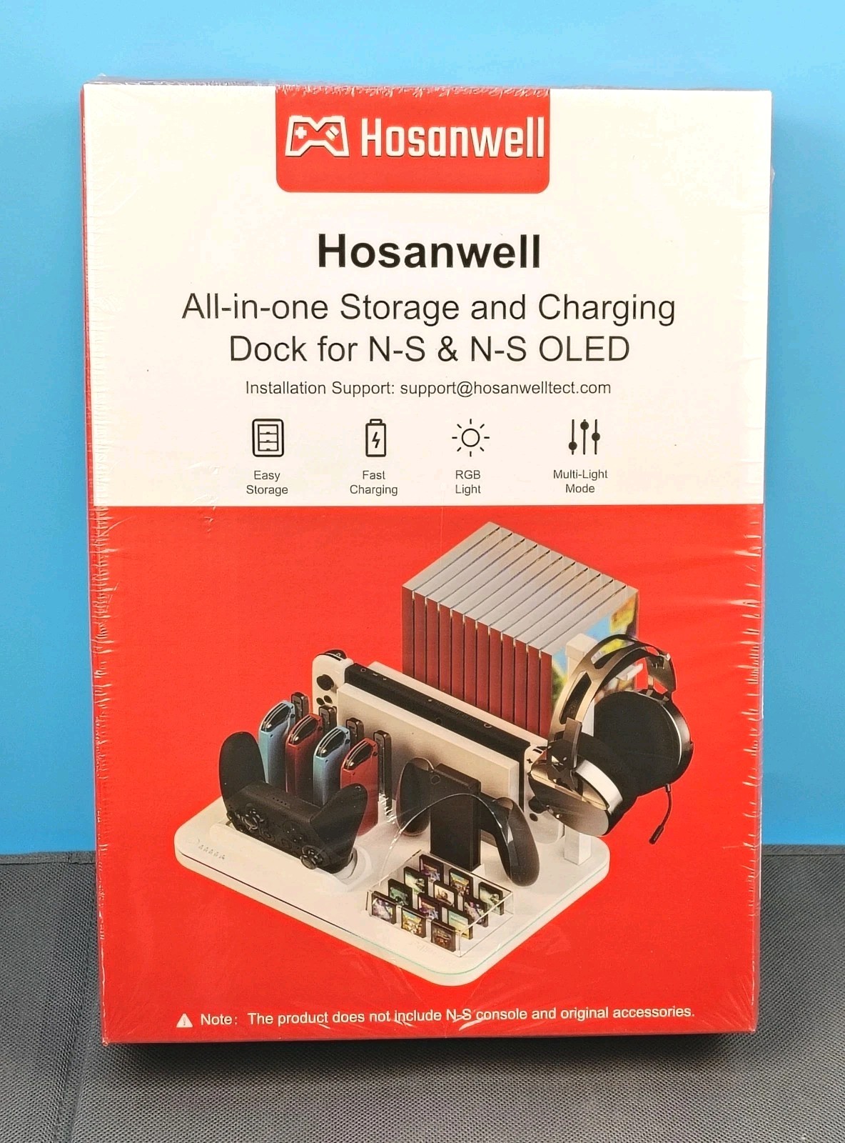Hosanwell All-in-one Storage and Charging Dock for N-S & N-S OLED White SWSTL