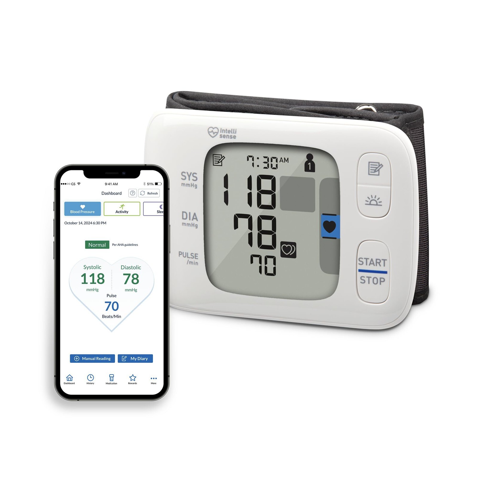 OMRON Gold Wireless Wrist Blood Pressure Monitor Bluetooth Smart Monitor NEW
