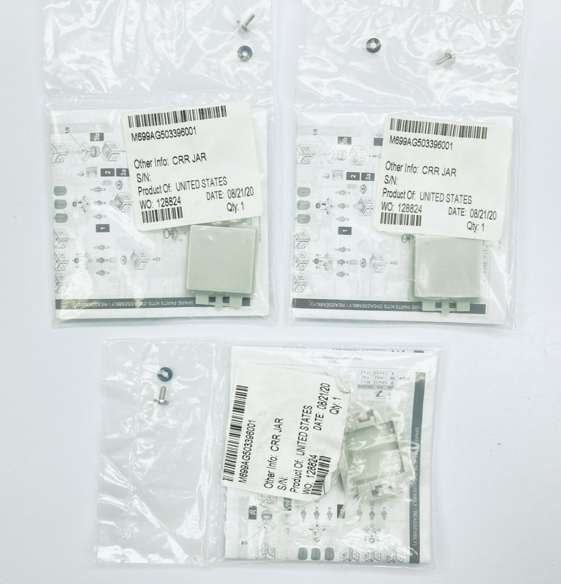 Lot of 3 ASCO Numatics M699AG503396001 Cover Kit for No Gauge on 651/652/653 FRL