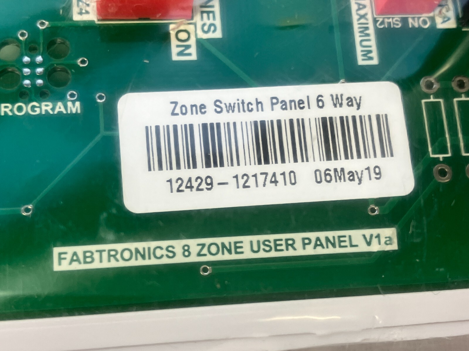 Siemens SEM12136 Touch Panel - Additional 6 Zone - 12429-1217410 - Unused