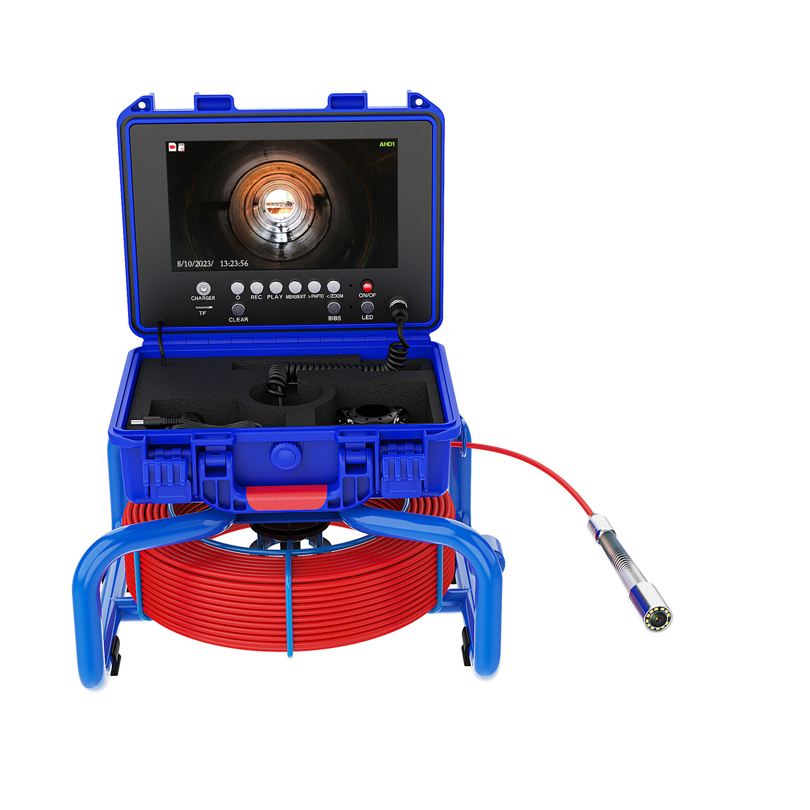 40M Sewer Camera 512hz Pipe Inspection Camera Self-leveling 9" Meter Counter DVR