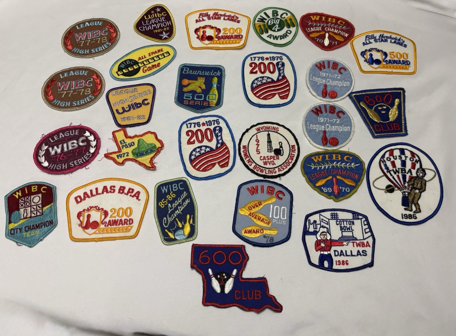vintage bowling patch lot