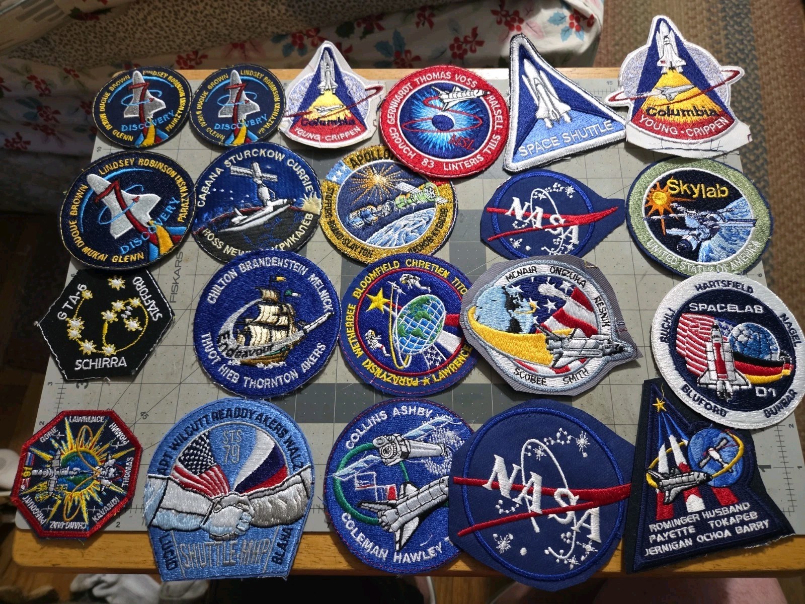 Vintage Lot of 21 NASA  Space Patches Shuttle, Skylab, Apollo Factory Seconds