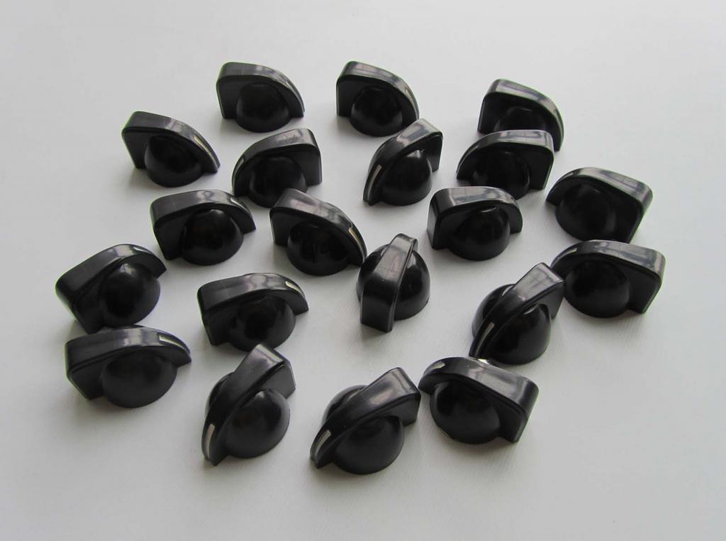 20x Guitar AMP Amplifier Knobs Guitar Mini Effect Pedal Chicken Head Knobs Black