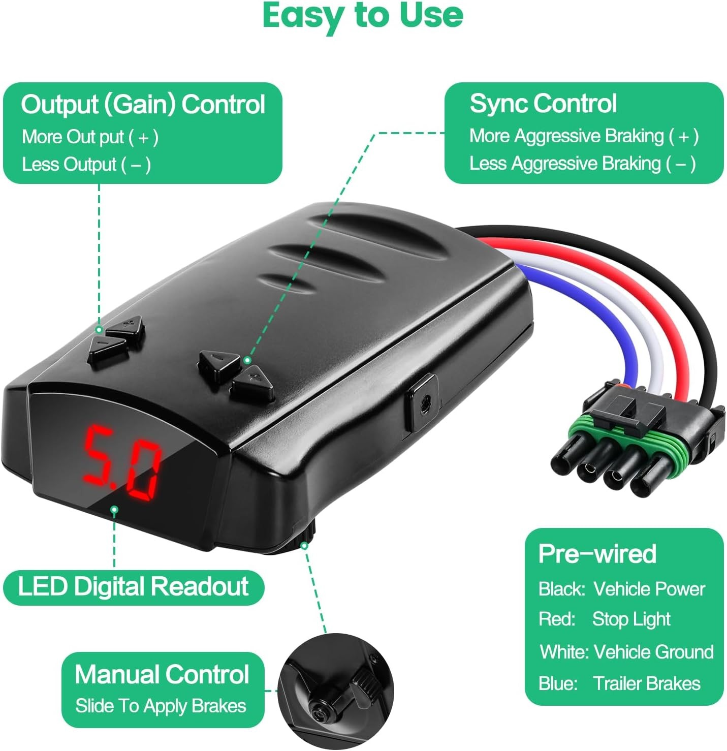 Trailer Brake Controller, Time-Delay Brake Controller Axle Trailers,Protection