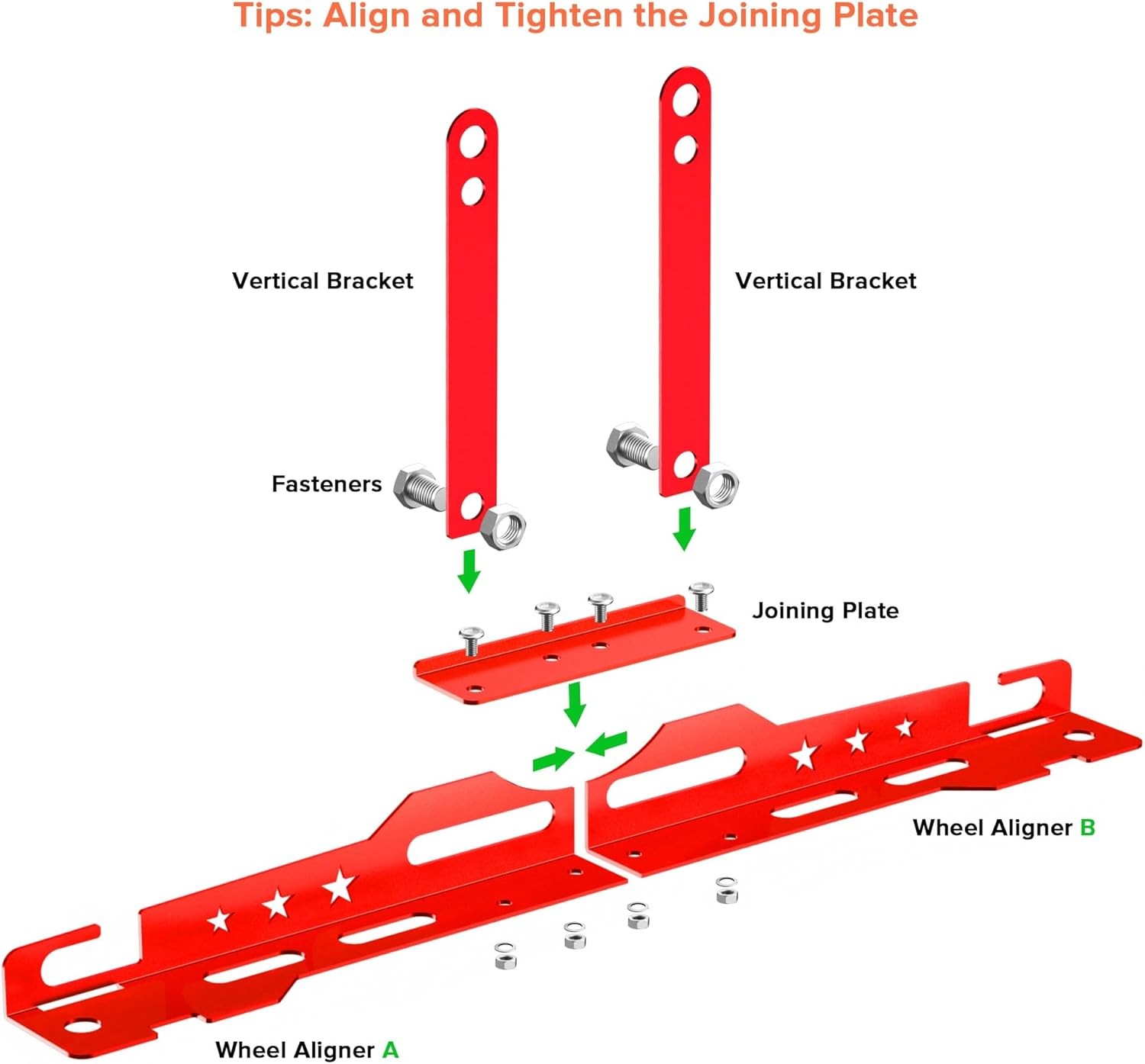 2 PCS Wheel Toe Alignment Tool Plate Automotive Wheel Alignment Tool - Red NEW