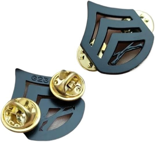 Marine Corps Staff Sergeant Rank Pin Insignia DRESS LAPEL PIN PAIR BADGE BLACK