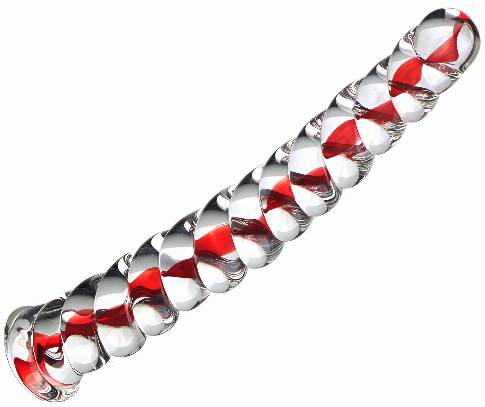 Sweetheart Swirl Glass Dildo & Anal Plug  7.5 Inch Crystal Adult Sex Toy for ...
