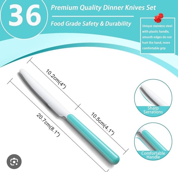 Gymdin 36 Piece Dinner Knives Set Blue