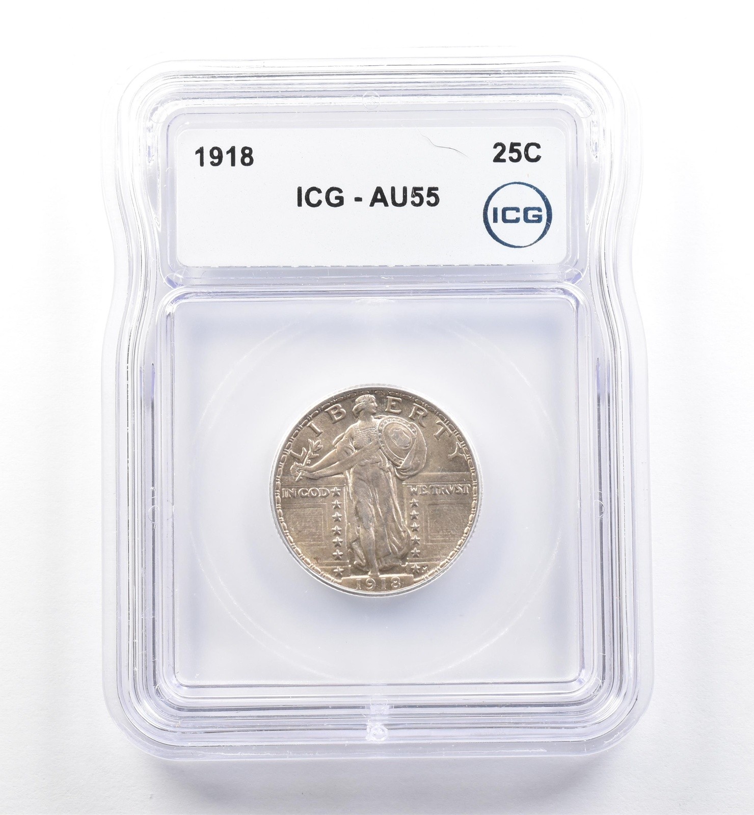 1918 Standing Liberty Quarter AU55 ICG *6079