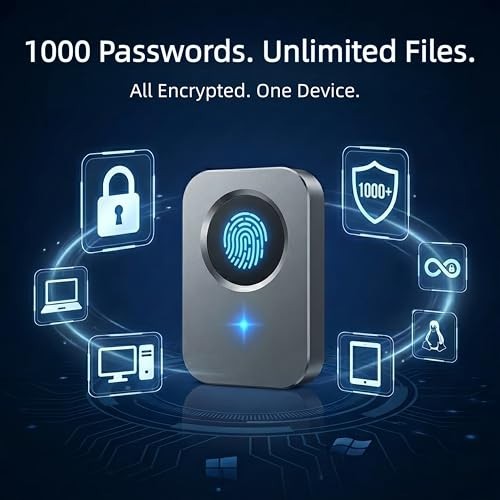 USB Biometric Fingerprint Reader for Windows 11/10, Secure Offline Login & Data