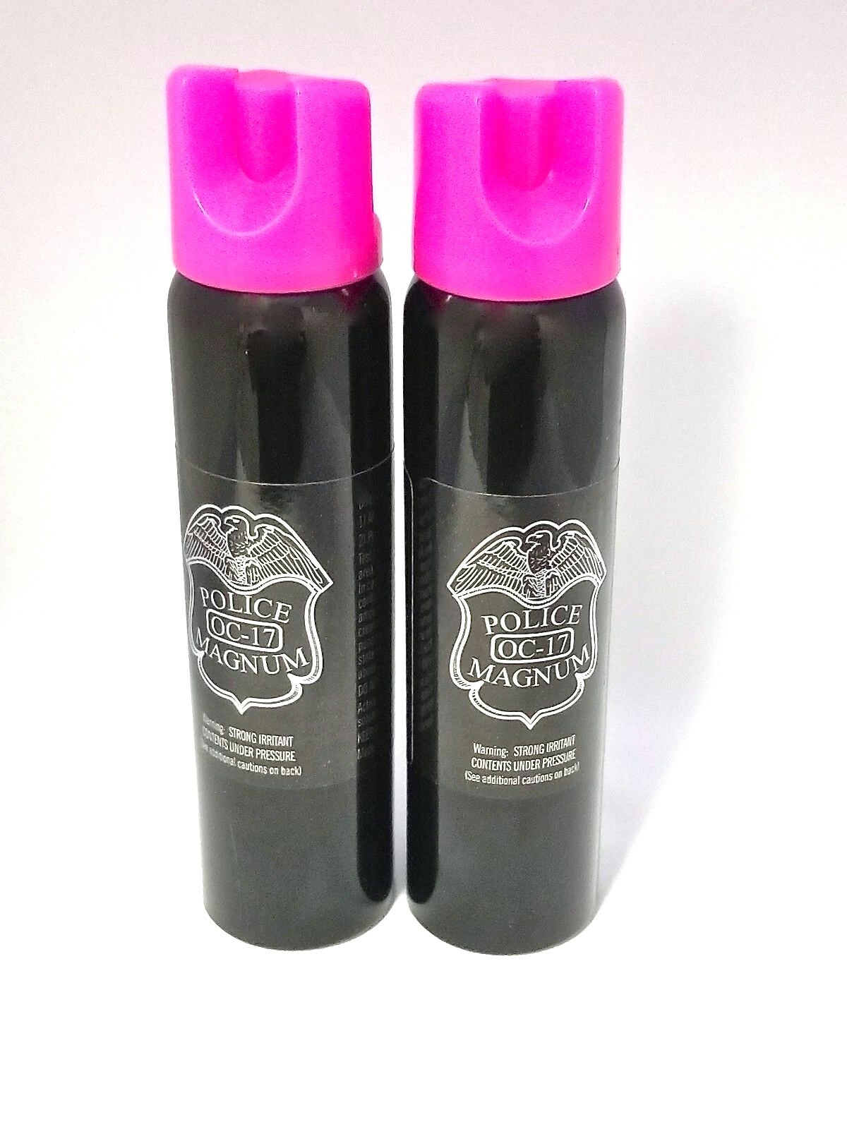 2 Police Magnum pepper spray 5 ounce Hot Pink Twist Lock Defense CLOSEOUT SALE