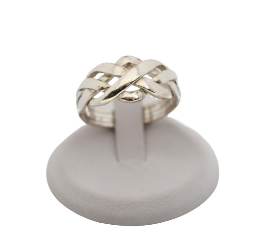 4 Band Interlocking Puzzle Ring 925 Sterling Silver Wedding Band Sizes 12, 13