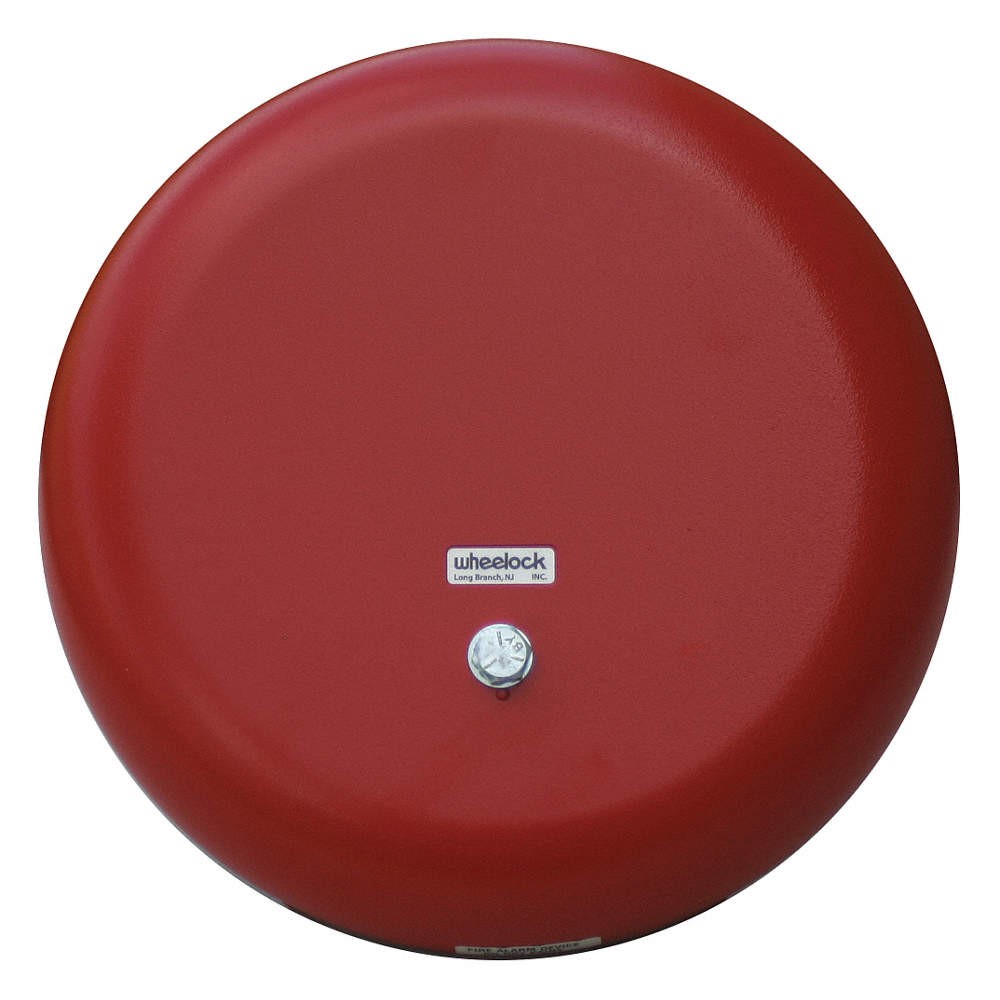 WHEELOCK CN121065 Bell,115VAC,Red,10 in. H 38GV02
