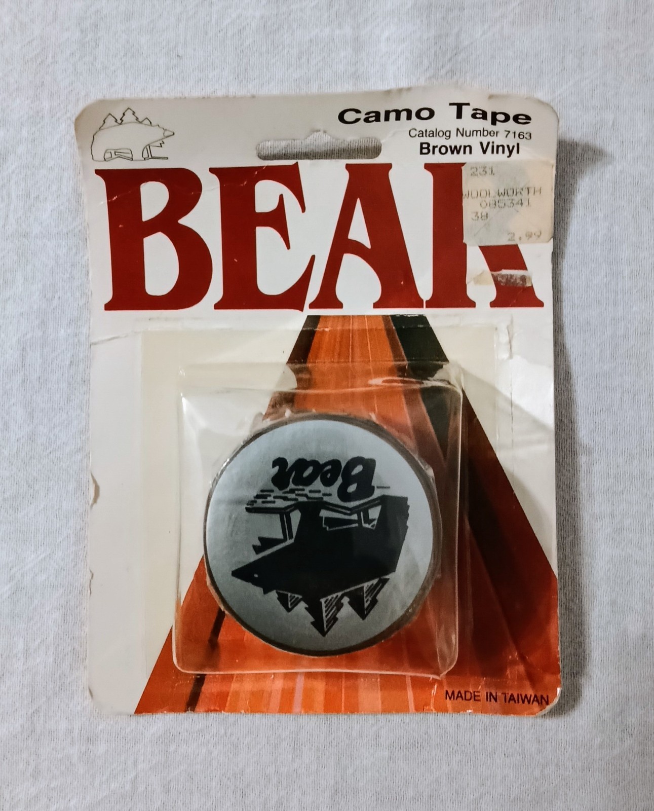VINTAGE FRED BEAR ARCHERY CAMO TAPE BROWN VINYL NUMBER 7163 SEALED NOS