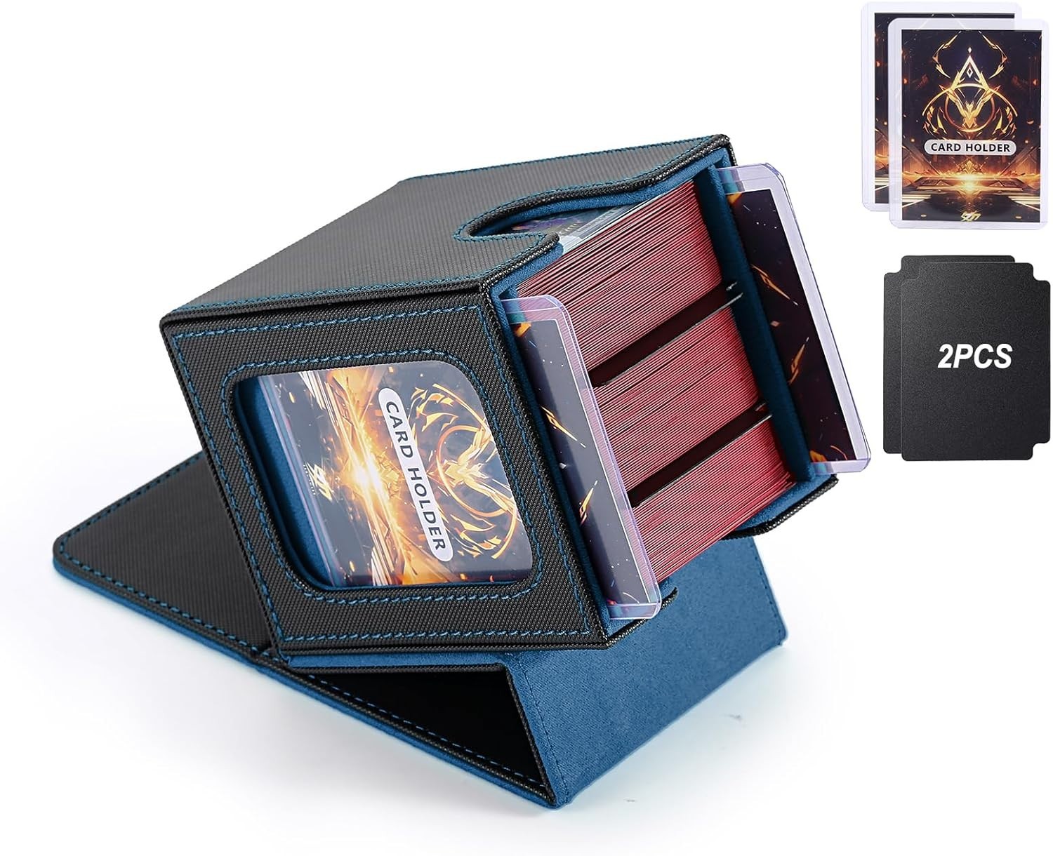 MTG Deck Box, Double Display Window MTG, Commander Deck Box Fits 120+ Single Sle