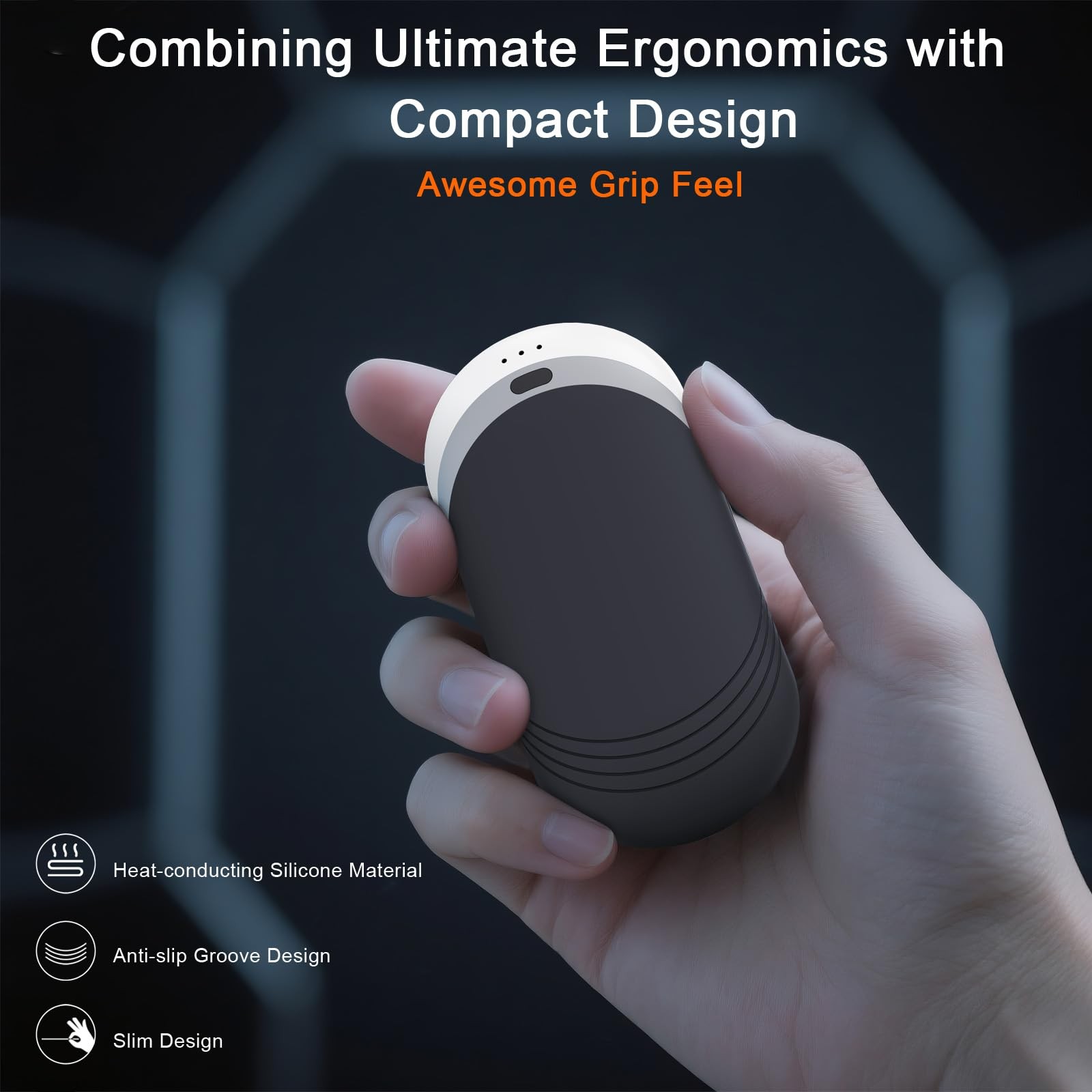 Thermally Conductive Silicone Rechargeable Hand Warmers 2 Pack, 6000mAh Doubl...