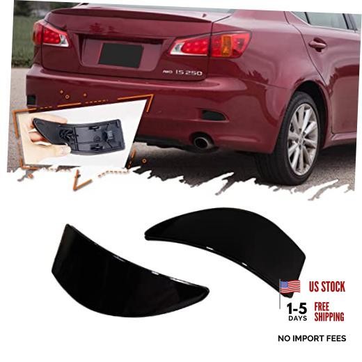 Smoked Lens Rear Bumper Reflector Covers For 2006-2013 Lexus IS Smoked housing