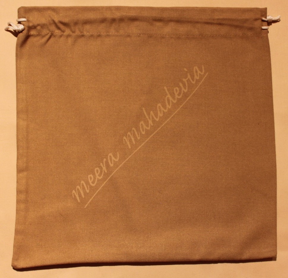 MEERA MAHADEVIA Drawstring Dust Bag Purse Handbag Shoes Storage Cover 11" x 11"