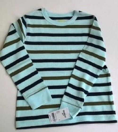 New w/tags - OSHKOSH - Boy - Striped Long Sleeve Cotton Tee - Size 5