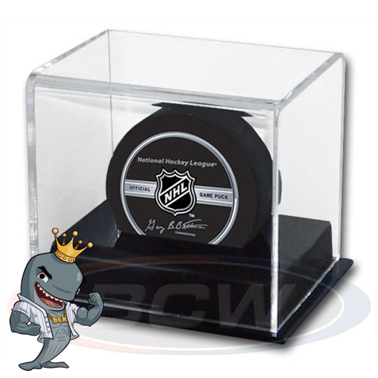 BCW Deluxe Acrylic Black Base Single Puck Display FREE SHIP