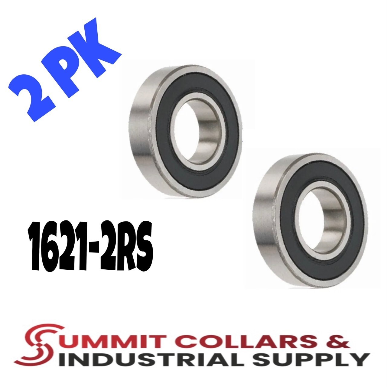1621 2RS SEALED BALL BEARING 1/2 ID X 1-3/8 OD X 7/16 WIDE  (2PK)