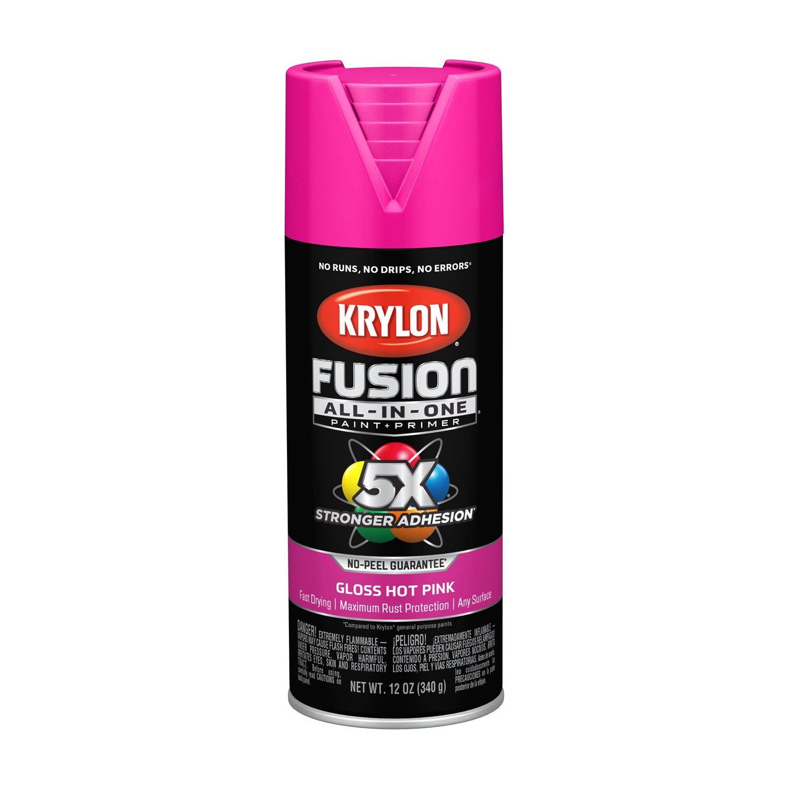Krylon Fusion All-In-One Adhesive Spray Paint 12 Ounce (Pack of 1), Hot Pink