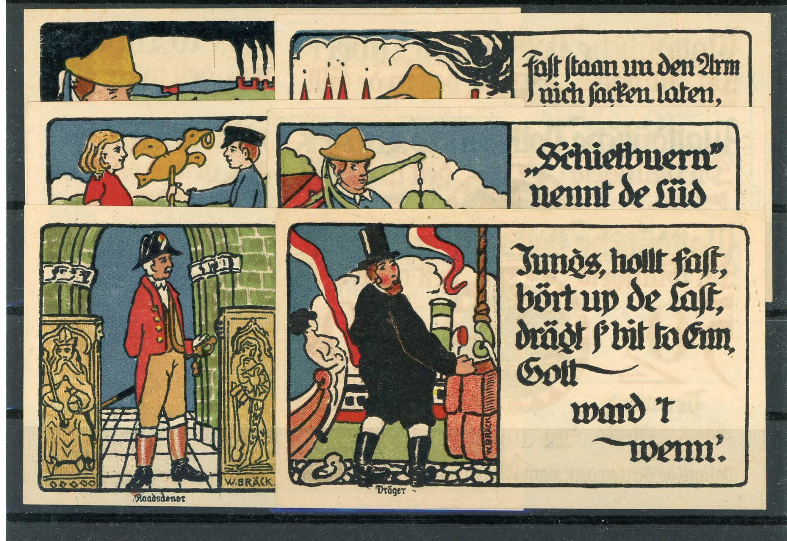 Lübeck 6 Bills Emergency Money/Plattdeutsche Volksgilde GM 828.1 2/27226
