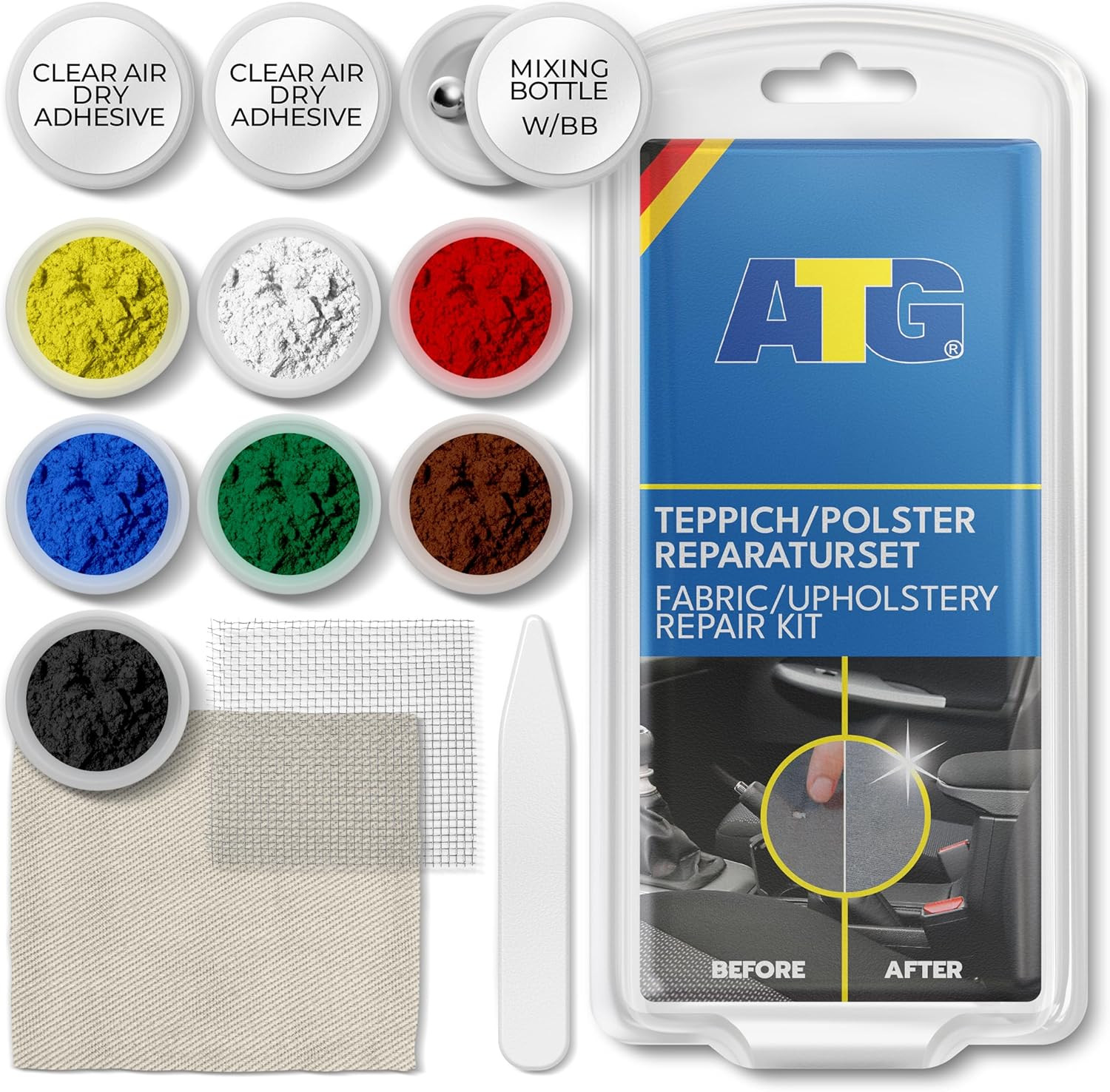 ATG Upholstery Repair Kit - Car Seat Repair Kit Fabric - Fabric Repair Kit - Car