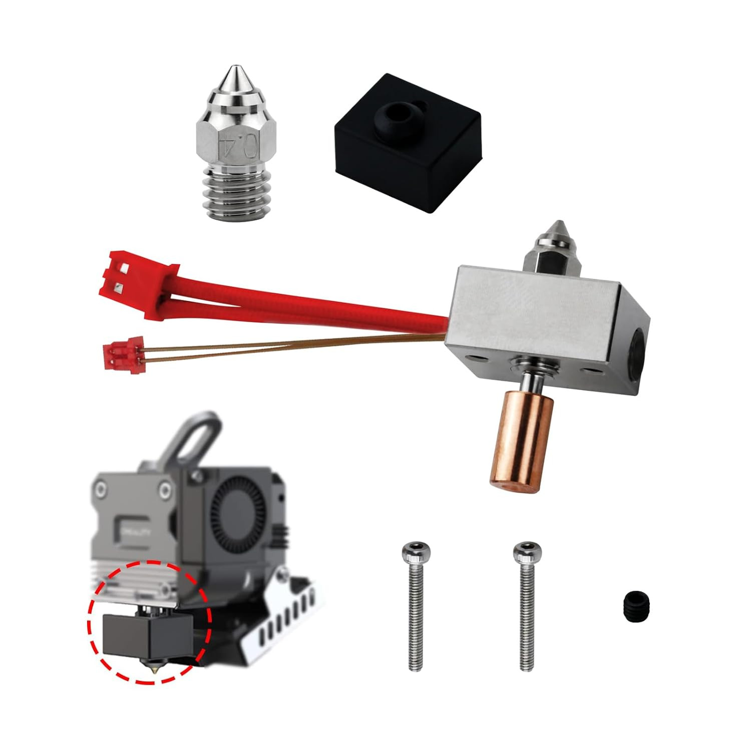 Sprite Extruder Upgrade Heater Block Kit with 0.4mm Nozzle,High Temperature Pro