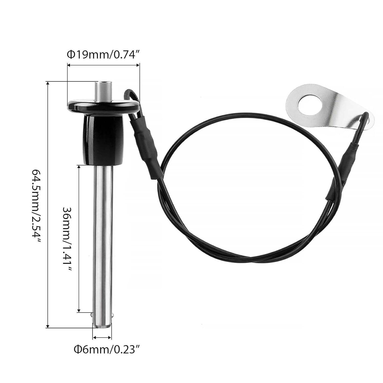 2 Pack 304 Stainless Steel Quick Release Pin 0.24 Inch Diameter Ball Locking ...