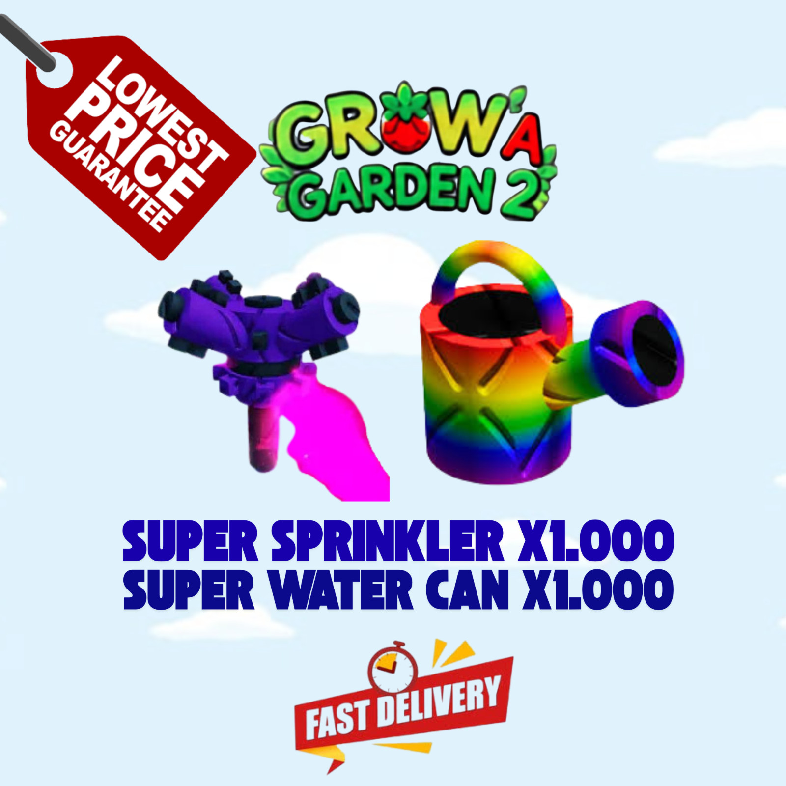 🔥CHEAPEST SUPER WATER CAN & SUPER SPRINKLER  X1.000 🔥Grow a Garden 2 GAG2 🔥