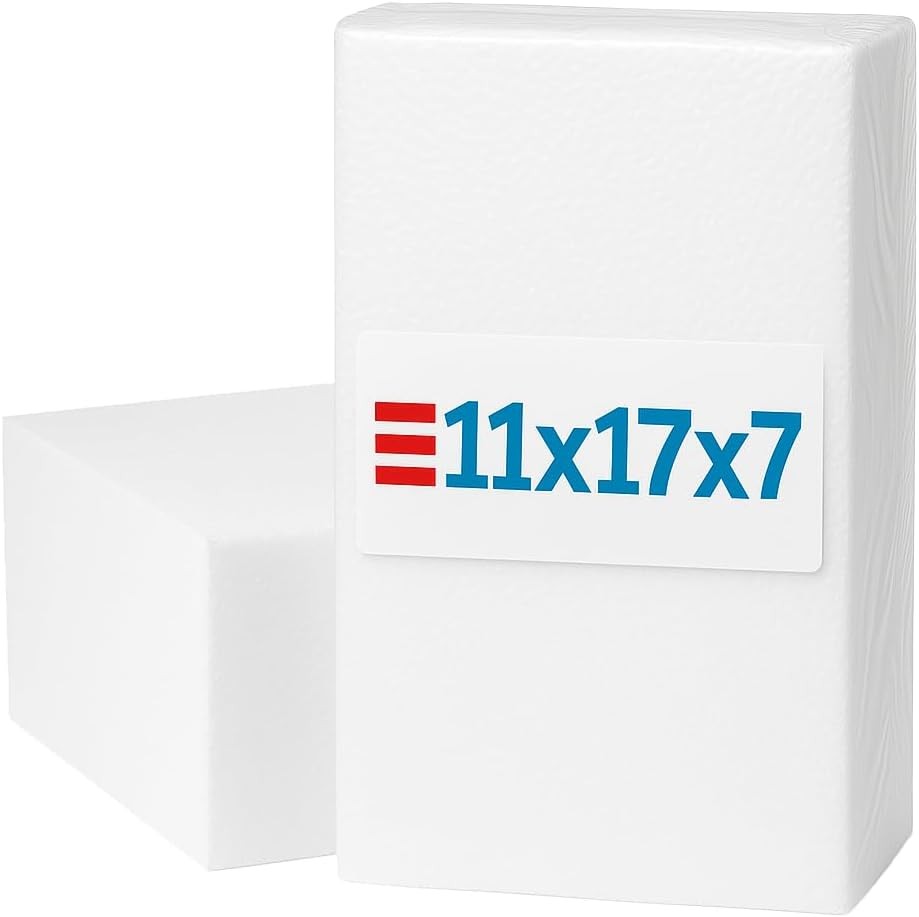 Silverlake 11x17x7 Craft Foam for Styrofoam Block Projects Large, White