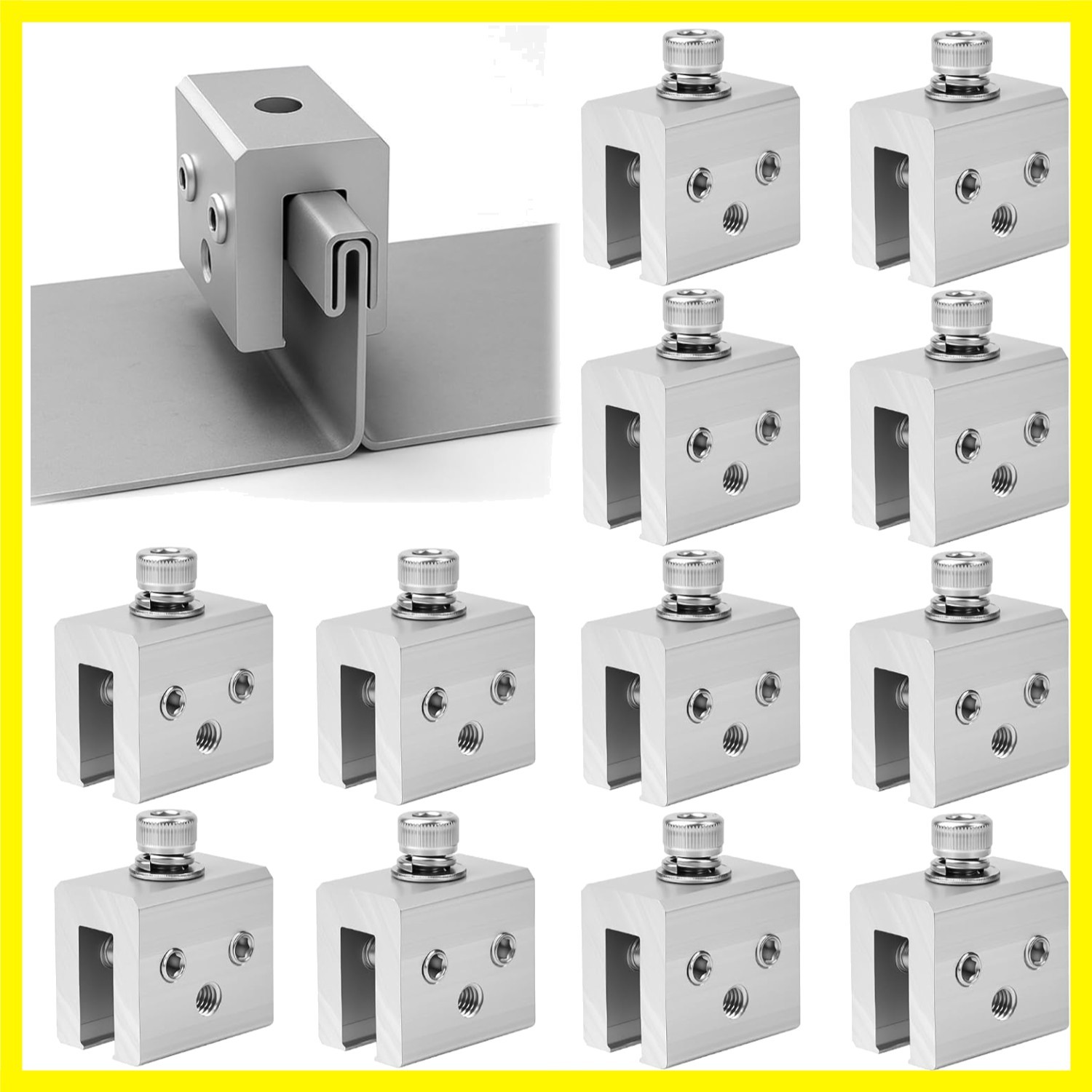 12 PCS Metal Roof Panel Clamps for Standing Seam Roofs, Non-Penetrating Alumi...