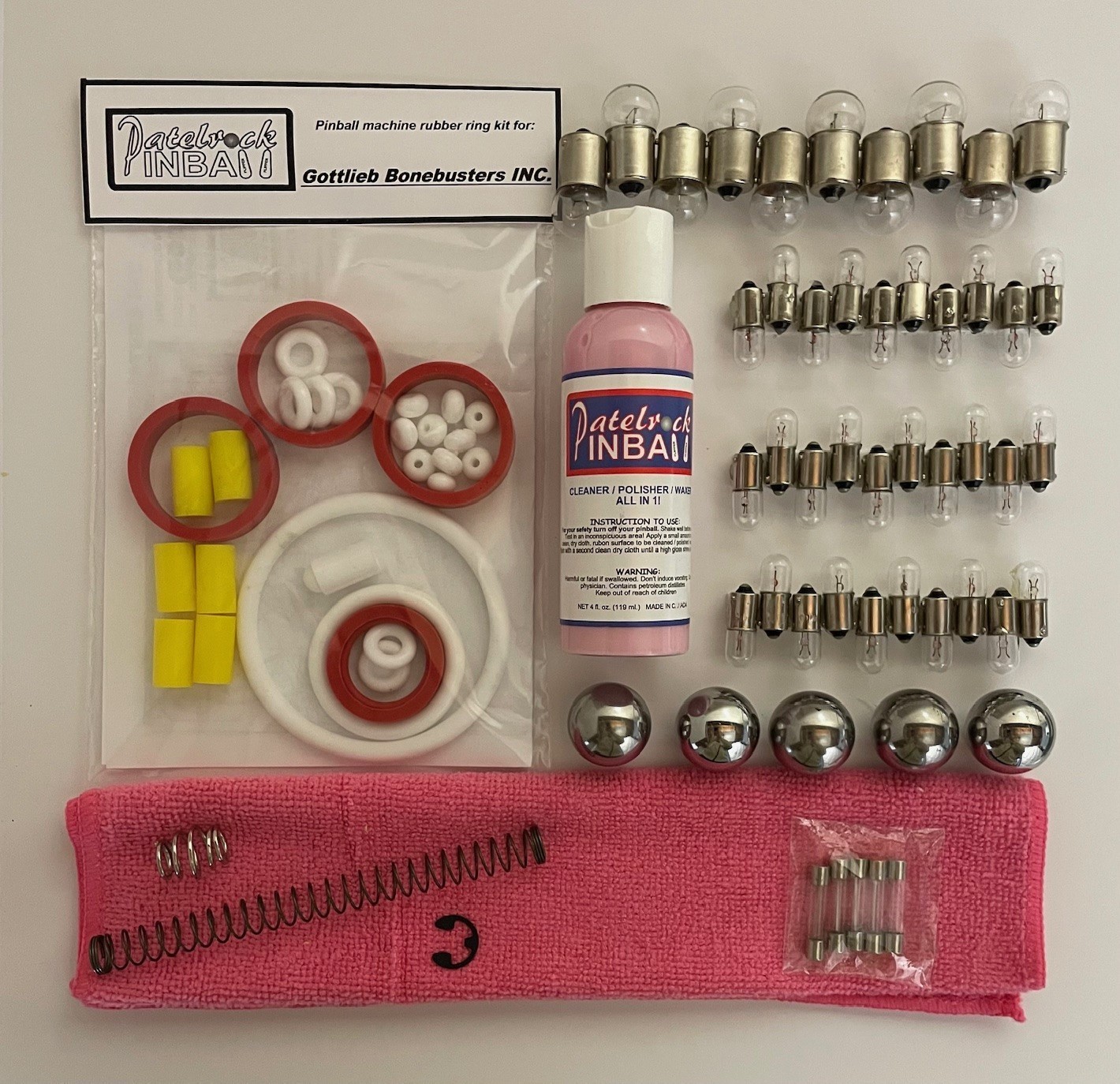 1989 Gottlieb Bone Busters Inc. Pinball Machine Maintenance Tune Up Kit