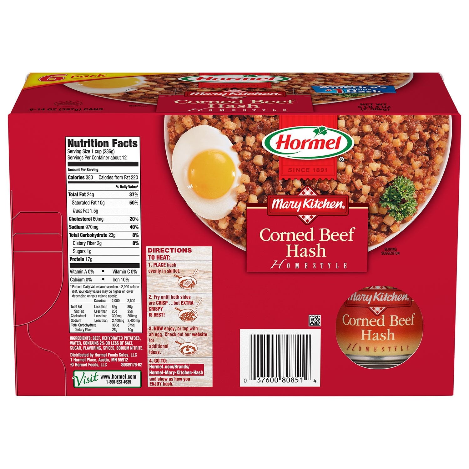 Hormel Mary Kitchen Corned Beef Hash 14 oz 6 Pack Hearty Breakfast